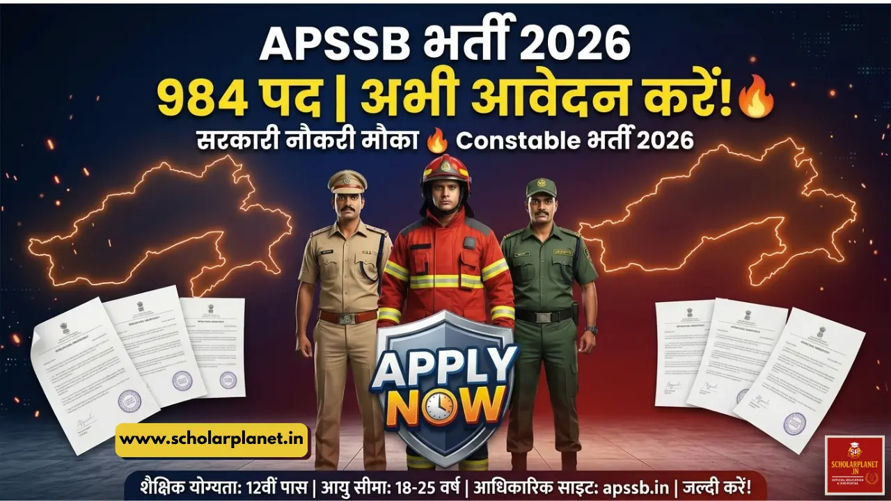 APSSB Combined Examination 2026 for 984 Constable Fireman and Tiger Guard Posts Official Notification