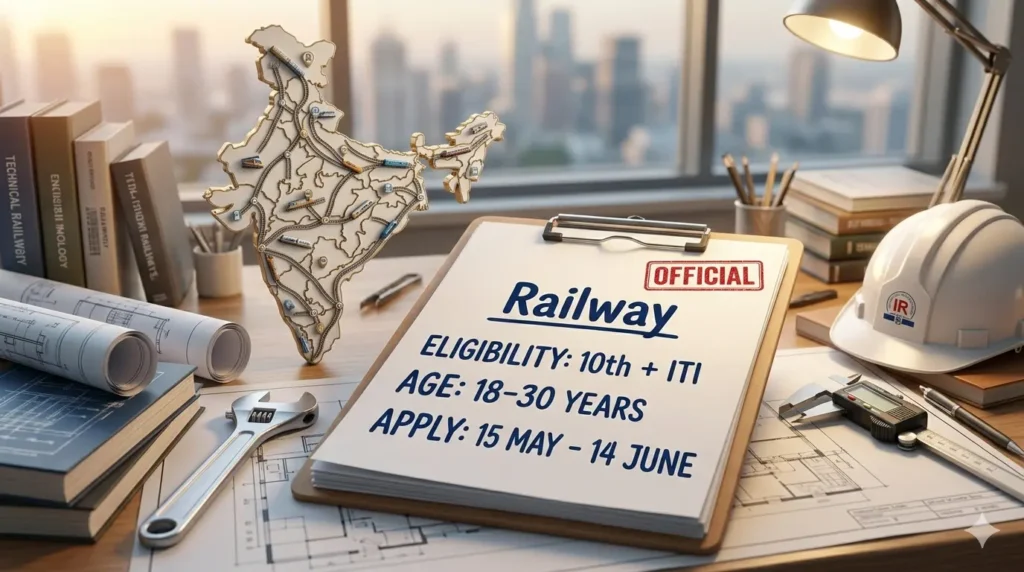 RRB ALP Eligibility Criteria 2026 Checklist showing 10th Pass ITI Qualification and Age Limit 18-30 Years