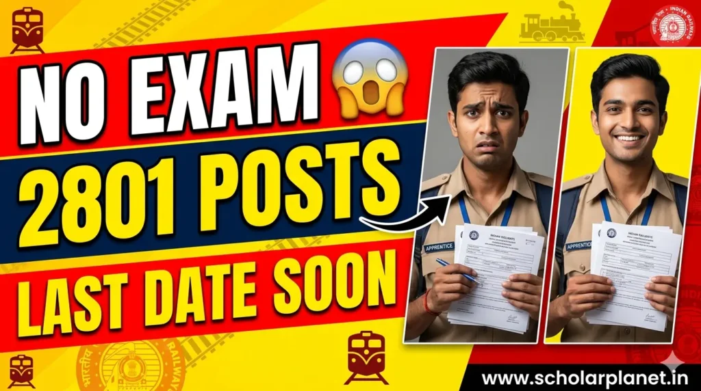 SCR Apprentice 2026 recruitment no exam 2801 posts apply online