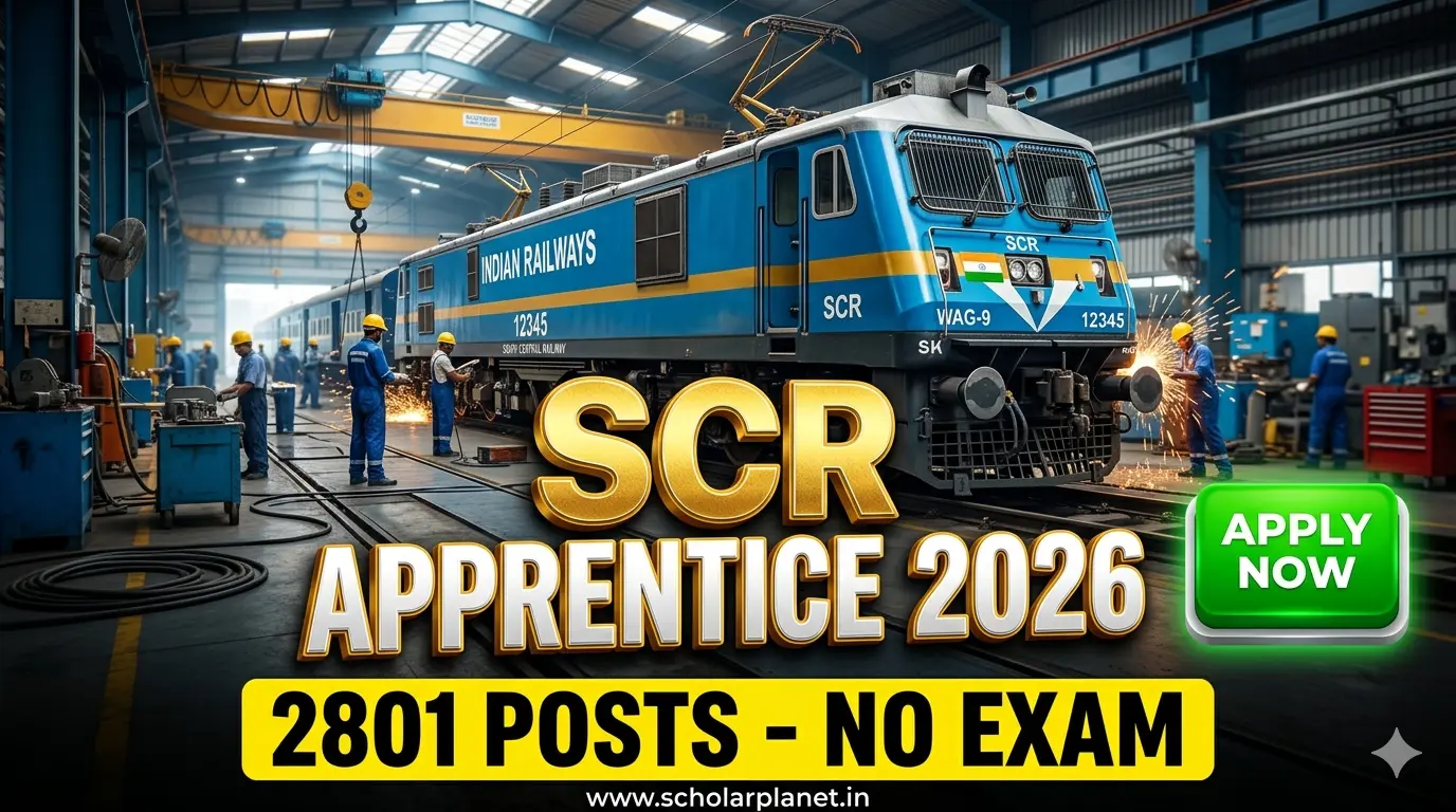 SCR Apprentice Recruitment 2026: 2801 पदों पर सीधी भर्ती No Exam, Last Date, Apply Online Full Details