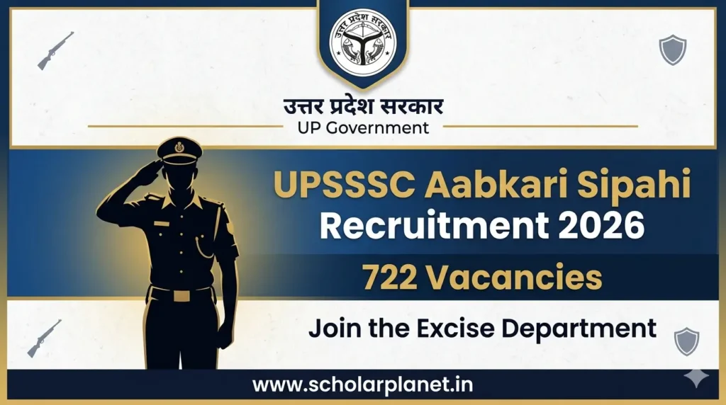 UPSSSC Excise Constable Vacancy 2026 official notification 722 posts apply online PET 2025 eligibility details