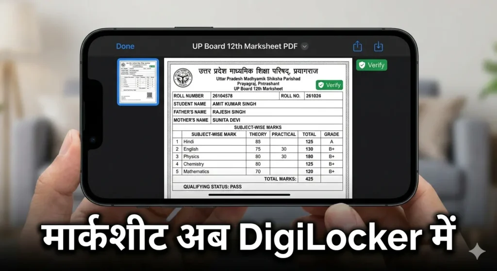 UP Board Class 12वीं रिजल्ट 2026 Digi locker par check karen