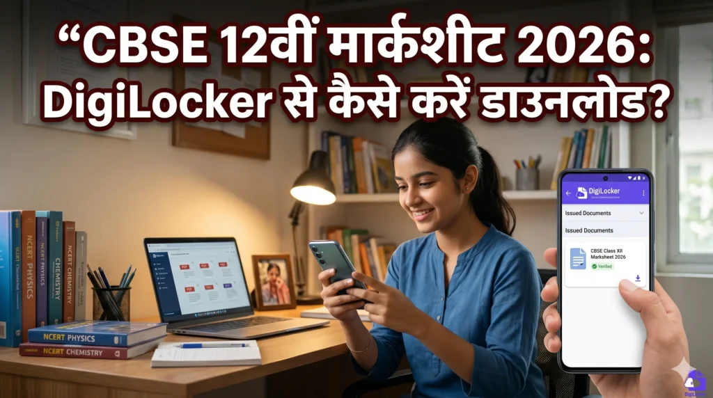 CBSE 12th Marksheet Download 2026 DigiLocker से डिजिटल मार्कशीट डाउनलोड करते छात्र
