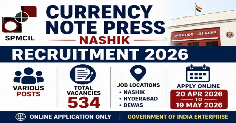 Currency Note Press Nashik Bharti 2026 Official Notification Details