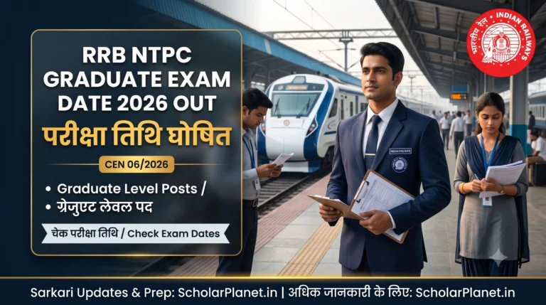 RRB NTPC ग्रेजुएट CBT 1 परीक्षा तिथि 2026 CEN 06/2026 आधिकारिक नोटिस बैनर